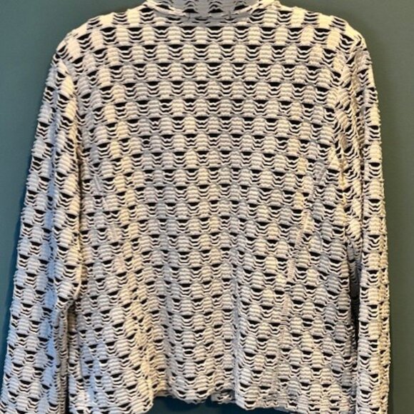 Rafael Sport Women Black White Zip Collared Textured Long Sleeve CareerJacket XL - Picture 3 of 9